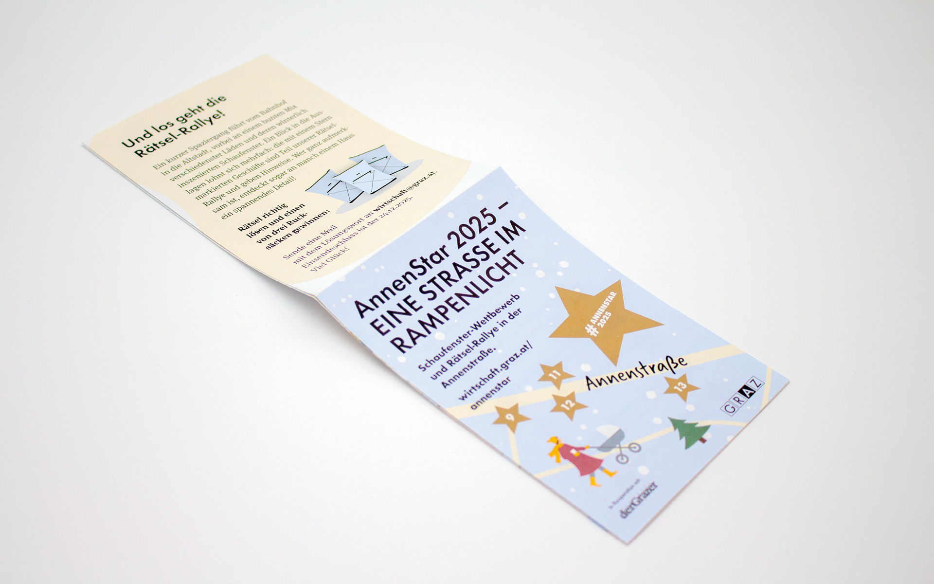 AnnenStar 2025: Fotografie des zum Teil aufgeklappten Flyers