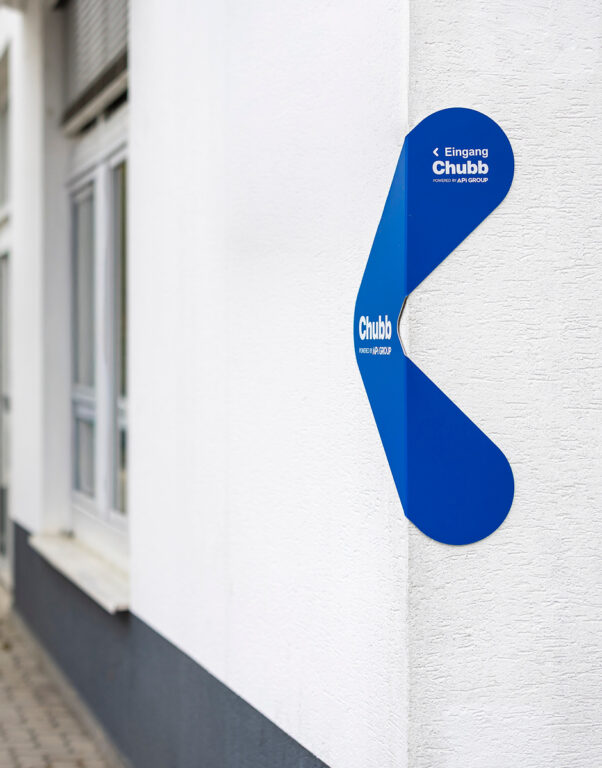 Chubb Österreich – Fassade mit Eck-Beschriftung