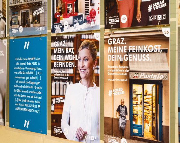 Ausstellung zur ­Grazer ­Innenstadtkampagne ­#SCHAUVORBEI 2025